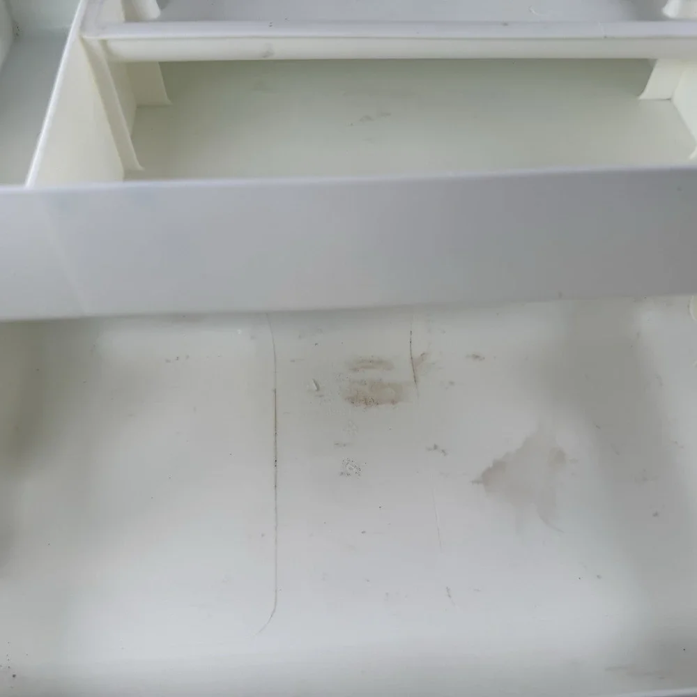 Vintage Caboodles Makeup Case Blue White 90s Cosmetic Organizer Mirror Latch Box